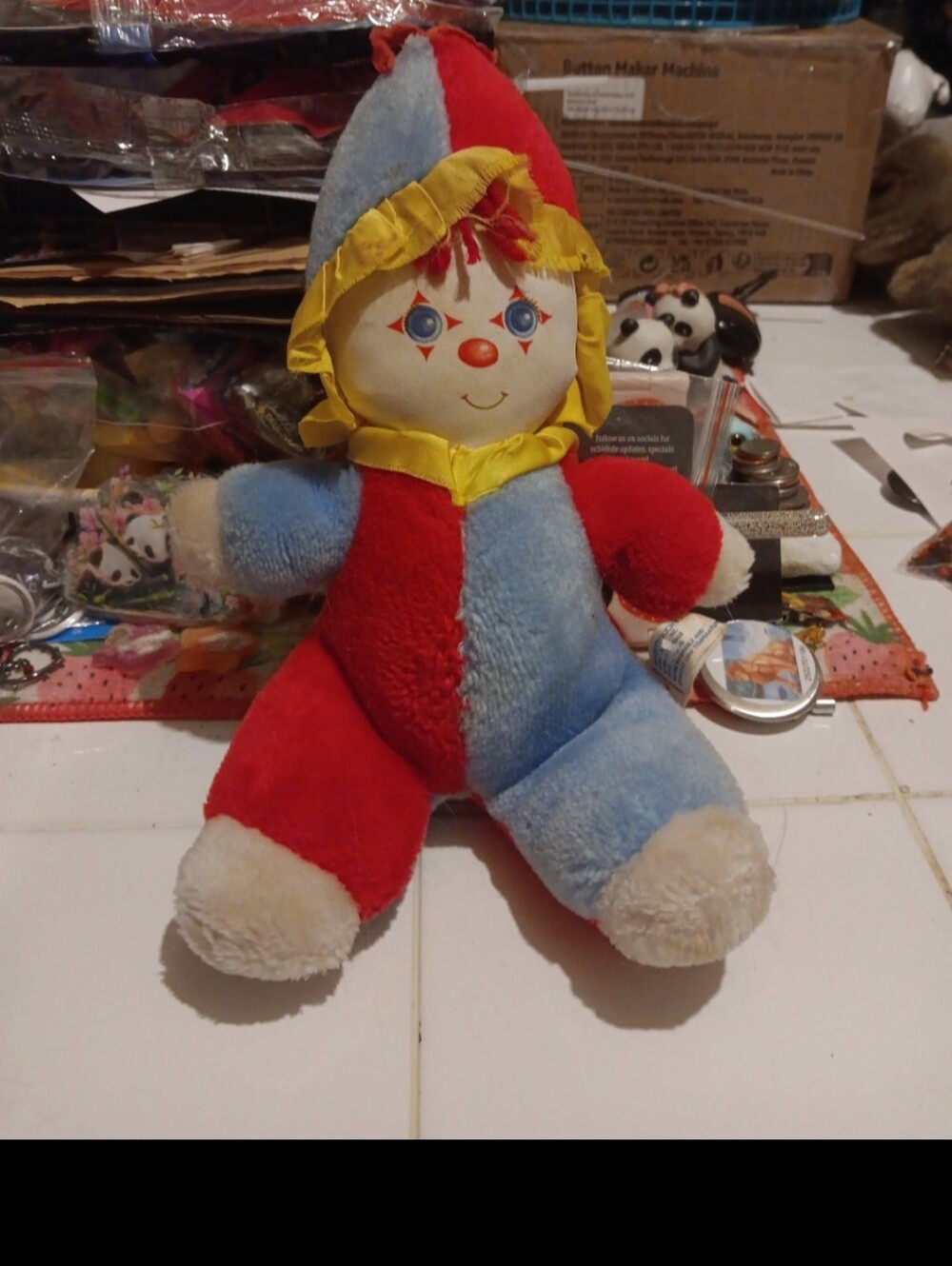 1982 American greetings rattle clown toy
